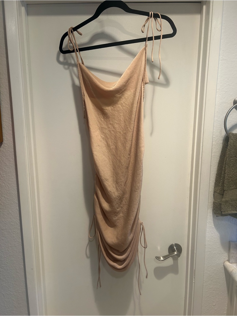 Rouched Cowl Neck Slip Dress